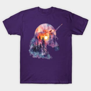 Enchanted Mystic Unicorn Sunset T-Shirt